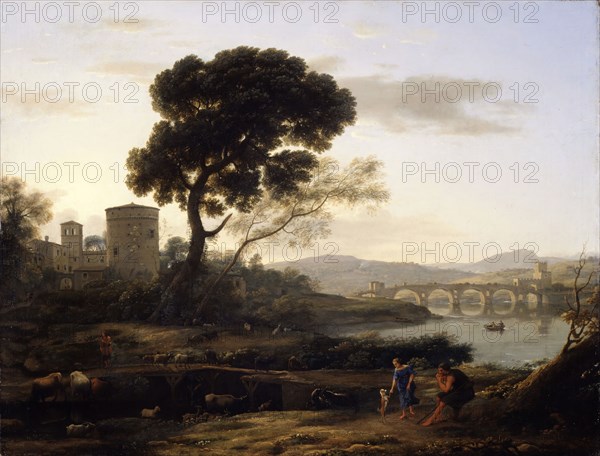 Landscape near Rome with a View of the Ponte Molle