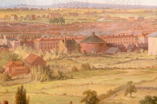 Birmingham from the Dome of St Philip's Church in 1821. Creator: Samuel Lines.