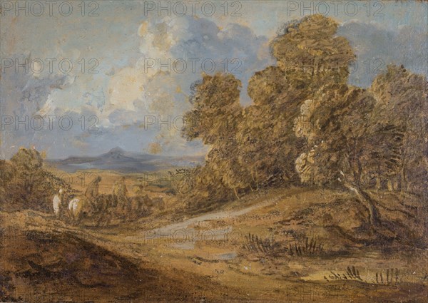 Wooded Landscape With Figures on Horseback