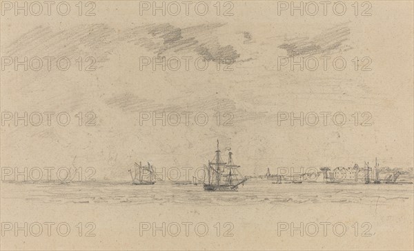 Coastal Landscape with Shipping