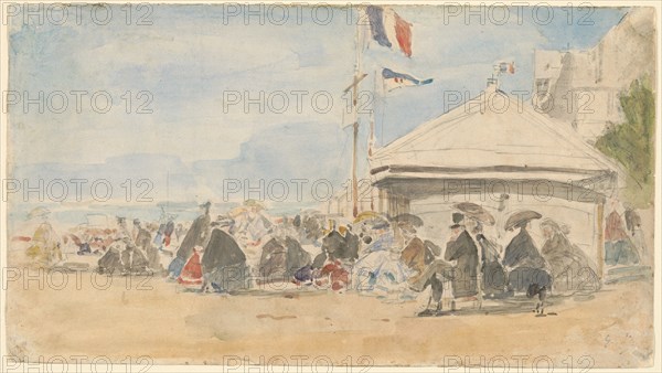 Beach House with Flags at Trouville