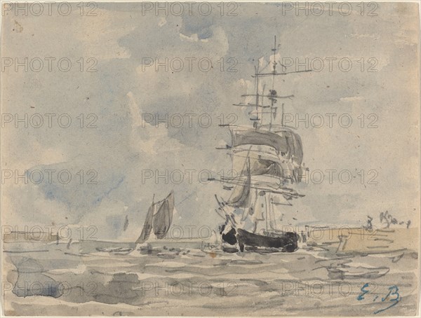 Seascape with Sailing Vessel