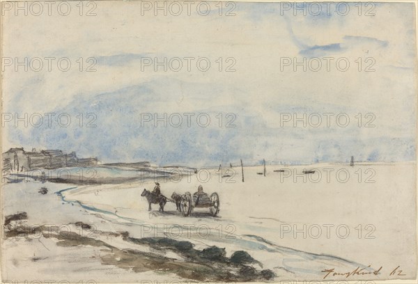 Cart on the Beach at Etretat