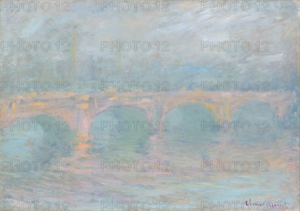 Monet, Pont de Waterloo, coucher de soleil