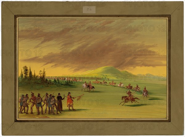 La Salle Meets a War Party of Cenis Indians on a Texas Prairie. April 25