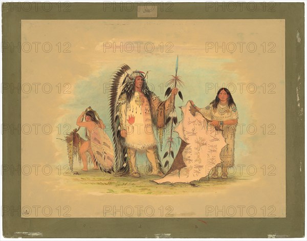 Mandan War Chief with His Favorite Wife