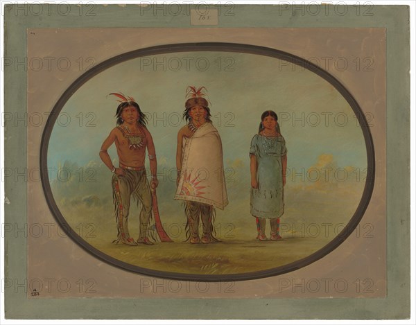 Two Chippewyan Warriors and a Woman