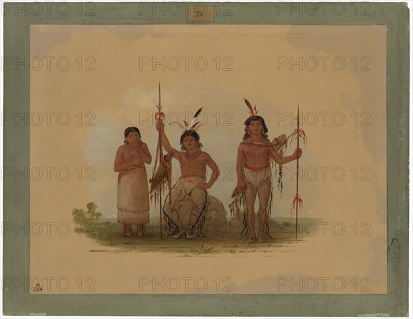 Two Arapaho Warriors and a Woman