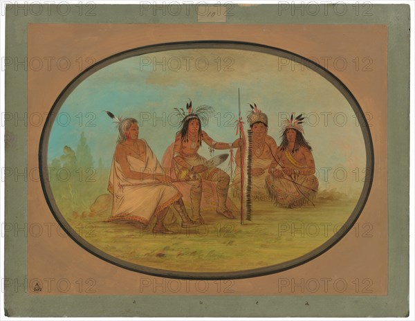 An Aged Ojibbeway Chief and Three Warriors