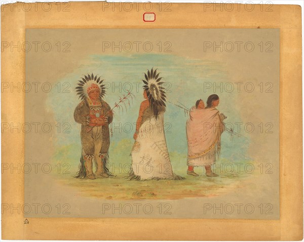 Two Ottoe Chiefs and a Woman