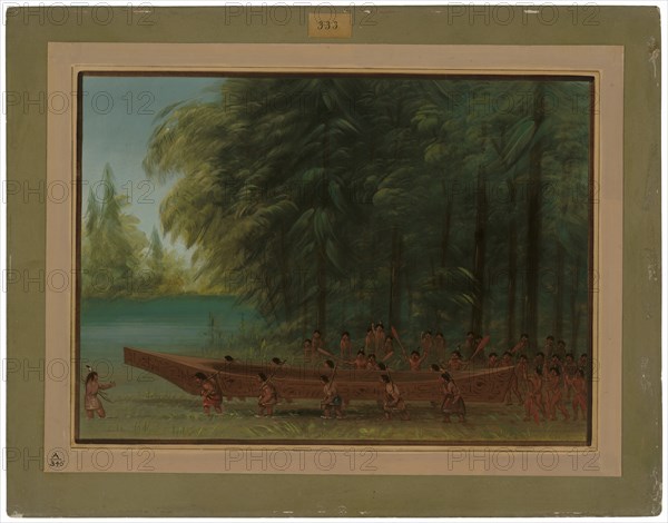 Launching a Canoe - Nayas Indians