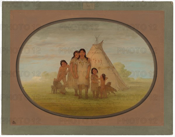 Camanchee Chief's Children and Wigwam