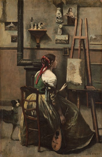 Corot's Studio: Woman Seated Before an Easel