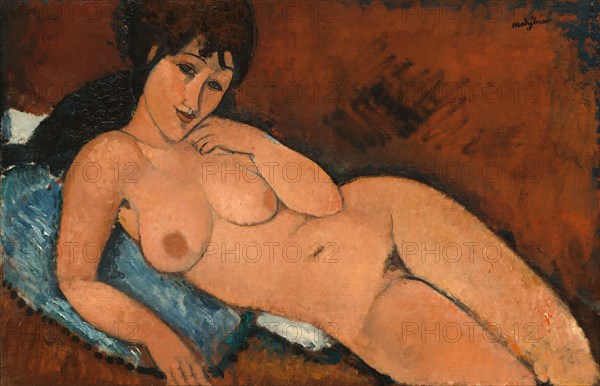 Nude on a Blue Cushion