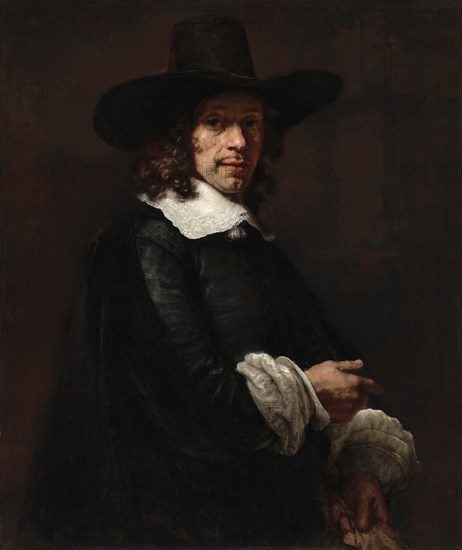 Portrait of a Gentleman with a Tall Hat and Gloves