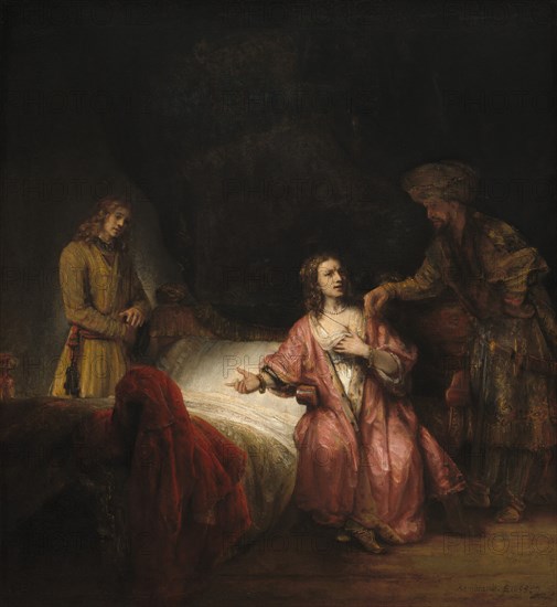 Joseph Accused by Potiphar's Wife, 1655. Creator: Workshop of Rembrandt.