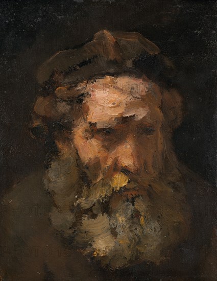 Head of Saint Matthew, probably early 1660s. Creator: Workshop of Rembrandt.