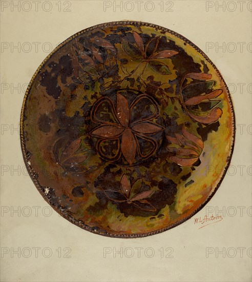 Pa. German Plate, c. 1937. Creator: William L Antrim.