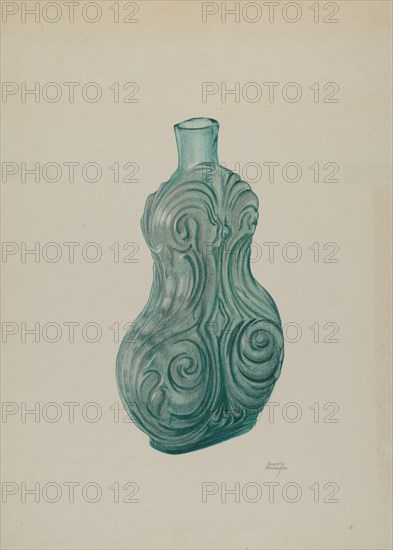 Blue-Green Corset Flask