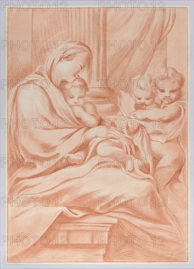 The Virgin and child with two angels