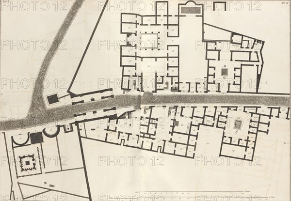 Large plan of the entrance of the town of Pompeii