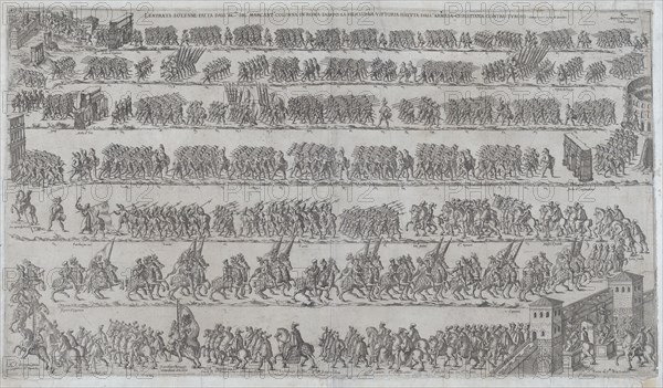 The entry of Marcantonio Colonna and the Christian army in Rome after victory at the battl...