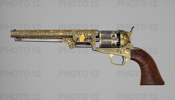 Gold-inlaid Colt Model 1851 Navy Revolver