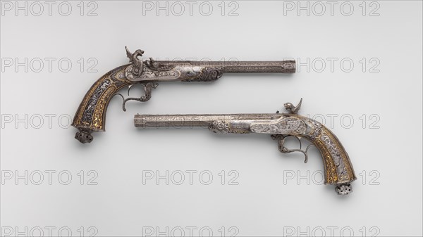 Two Percussion Exhibition Pistols