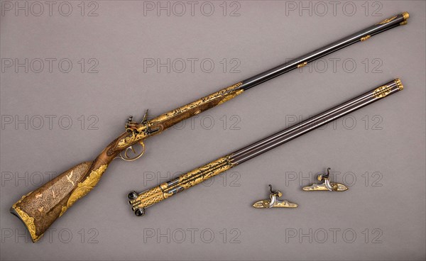 Double-Barreled Flintlock Shotgun with Exchangeable Percussion Locks and Barrels