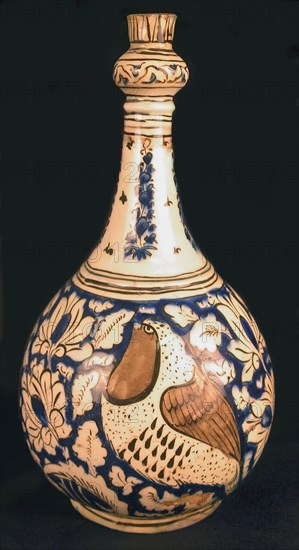 Pear-Shaped Bottle with Birds