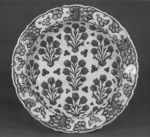 Dish with Pattern of Flowering Plants