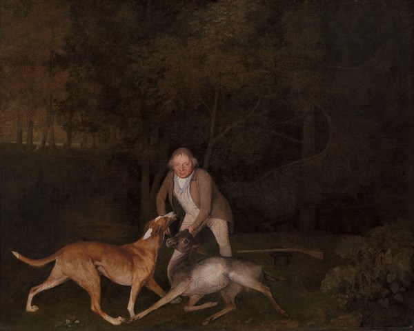 Freeman, the Earl of Clarendon's gamekeeper, with a dying doe and hound;A Park Scene at the Grove : Freeman, the Earl of Clarendon's Gamekeeper with a dying doe and hound;Freeman, Keeper of the Earl of Clarendon;A park scene at the Grove, near Watford, Herts, the seat of the Earl of Clarendon;Freeman, Keeper to the Earl of Clarendon, 1800.