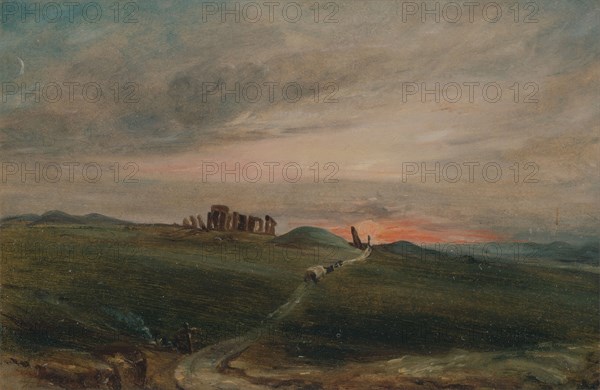 Stonehenge at Sunset;Stonehenge, 1836. after John Constable