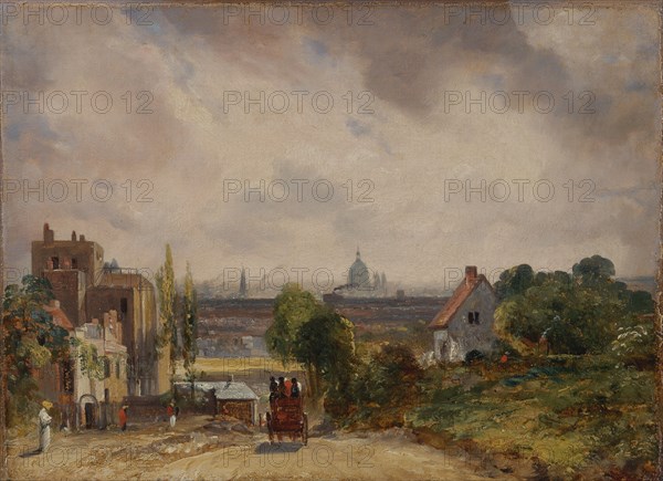 Sir Richard Steele's Cottage, Hampstead;A View of London, with Sir Richard Steele's House;Sir Richard Steele's Cottage;Hampstead Heath;Sir Richard Steele's Cottage at Hampstead;View of London with Sir Richard Steel's [sic] Cottage, 1831 to 1832.