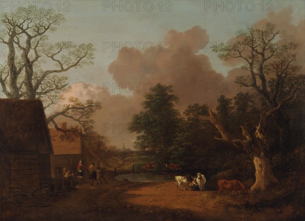 Landscape with Milkmaid;Landscape with Farm Buildings and Peasants;A Landscape with Figures, Farm Buildings and a Milkmaid;Landscape with Farm Buildings and Peasants, between 1754 and 1756.