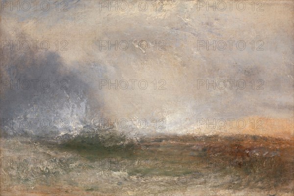 Stormy Sea Breaking on a Shore;Waves Breaking on the Shore;Waves breaking on the Shore, between 1840 and 1845.