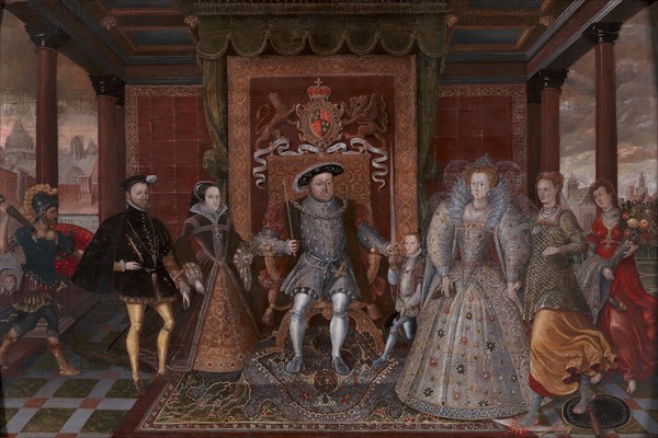 An Allegory of the Tudor Succession: The Family of Henry VIII;Allegory of the Tudor Succession (The Family of Henry VIII), ca. 1590. after Lucas de Heere