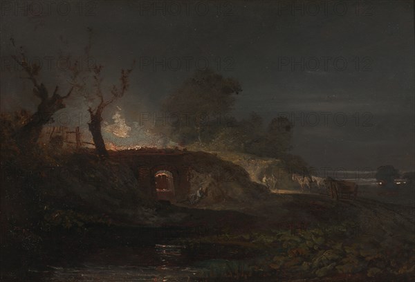 Limekiln at Coalbrookdale;Lime Kilns by Night;Four a chaux a Coalbrookdale, ca. 1797.