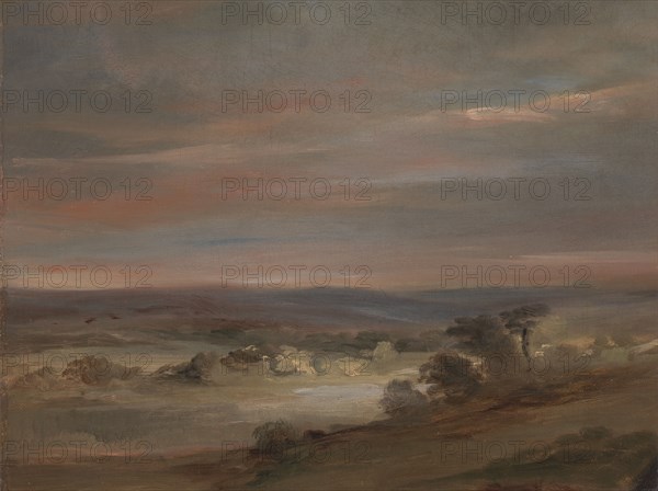 A View on Hampstead Heath, Early Morning;A View on Hampstead Heath, Early Morning (?);Hampstead Heath, Morning, ca. 1821.