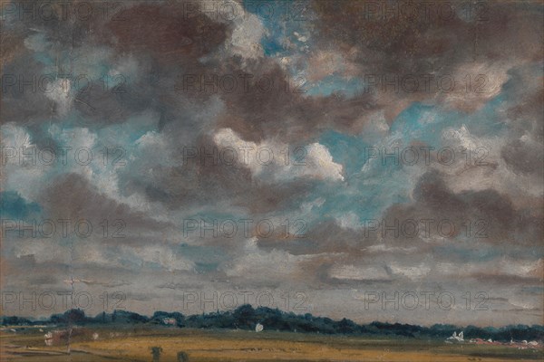 Extensive Landscape with Grey Clouds;Study of clouds over a wide landscape;Study of Clouds over a Wide landscape, ca. 1821.