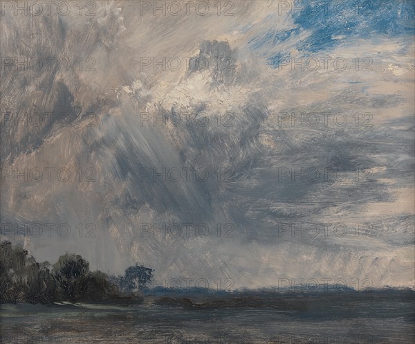 Study of a Cloudy Sky;Cloud study;Landscape with Grey Windy Sky;Study of Clouds over a Landscape, ca. 1825.