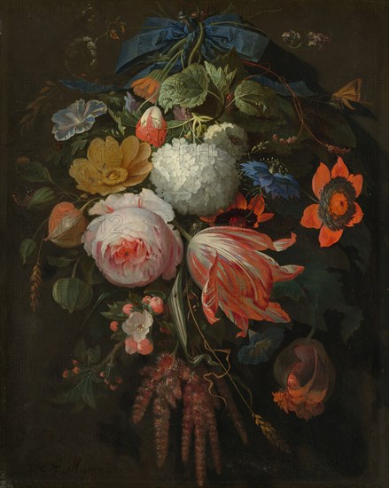 A Hanging Bouquet of Flowers, probably 1665/1670.