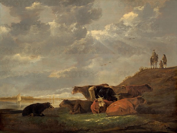 River Landscape with Cows, 1645/1650.