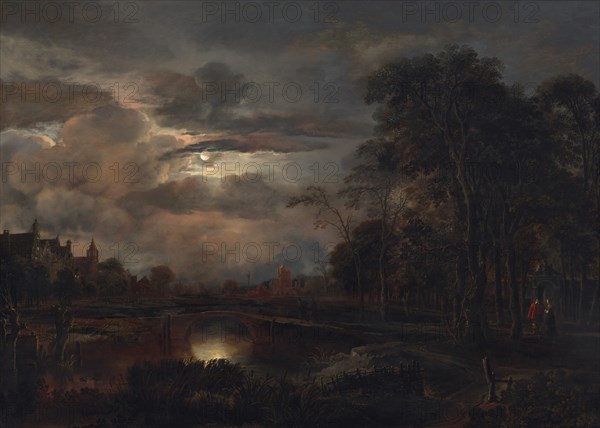 Moonlit Landscape with Bridge, probably 1648/1650.