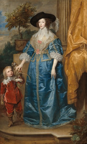 Queen Henrietta Maria with Sir Jeffrey Hudson, 1633.