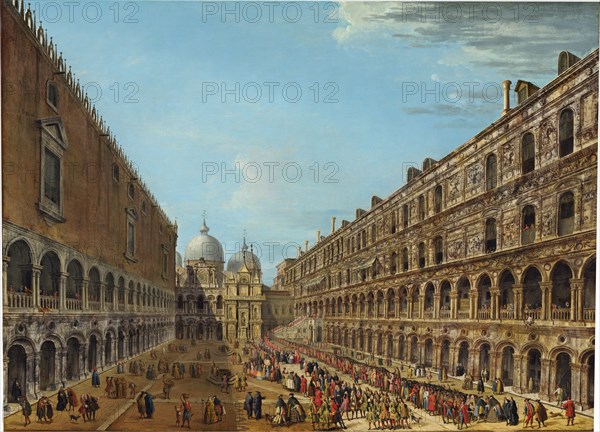Procession in the Courtyard of the Ducal Palace, Venice, 1742 or after.