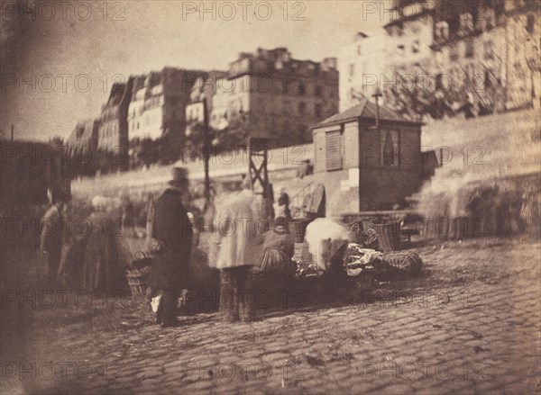 Scène de Marché au Port de l'Hôtel de Ville, Paris (Market Scene at the Port of the Hôtel de Ville, Paris), before February 1852.
