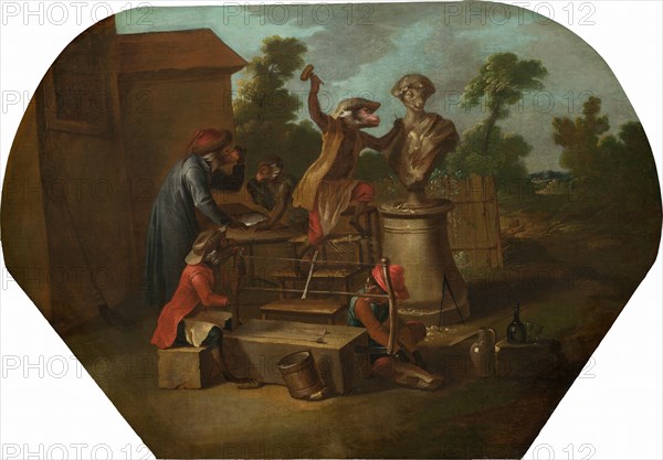 Singerie: The Sculptor, c. 1739.