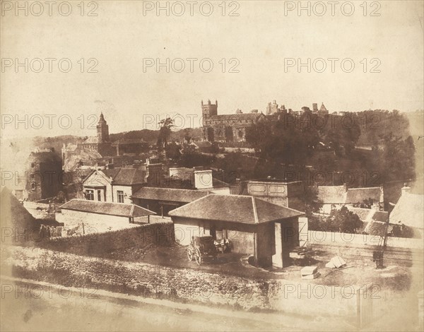 Linlithgow, from the railway station, with the Town Hall, St. Michael's Church, and Palace, 1843-1847.