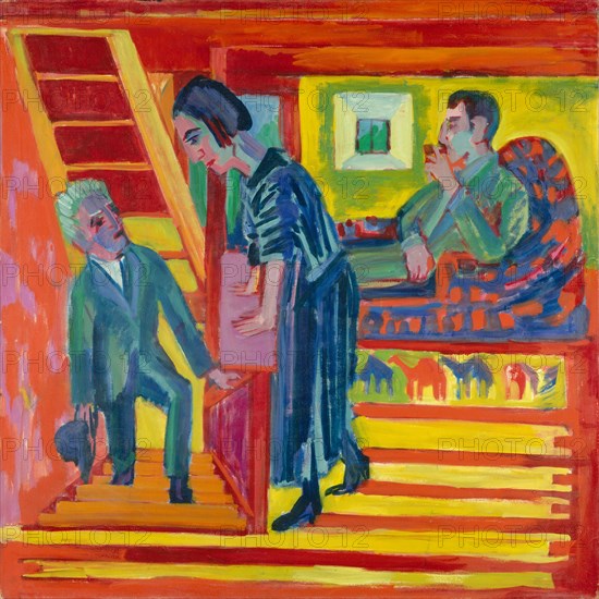 The Visit - Couple and Newcomer, 1922.